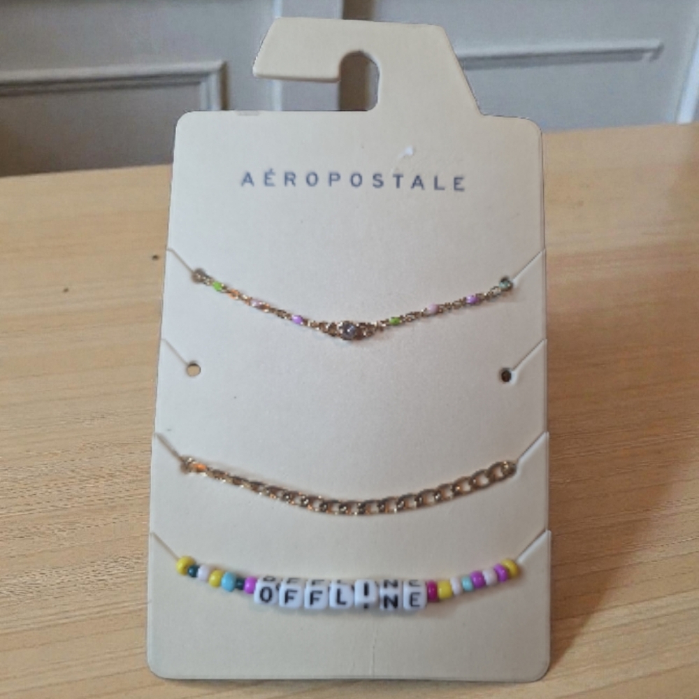 Aeropostale Multicolor Beaded Bracelet Trio